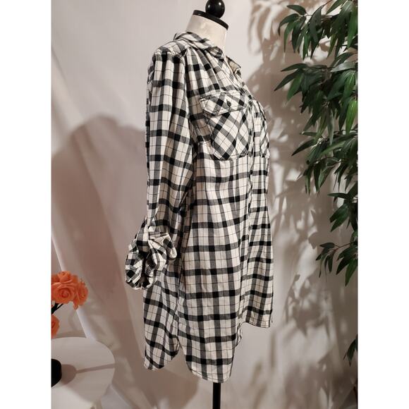 Duluth Womens Crosscut Wicking Flannel Shirt Size XL Black White Pockets Chore - Picture 4 of 10